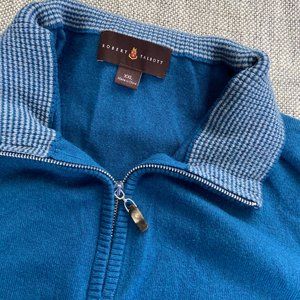 Robert Talbott Carmel Cotton Cashmere 1/4 Zip Pullover Sweater sz XXL